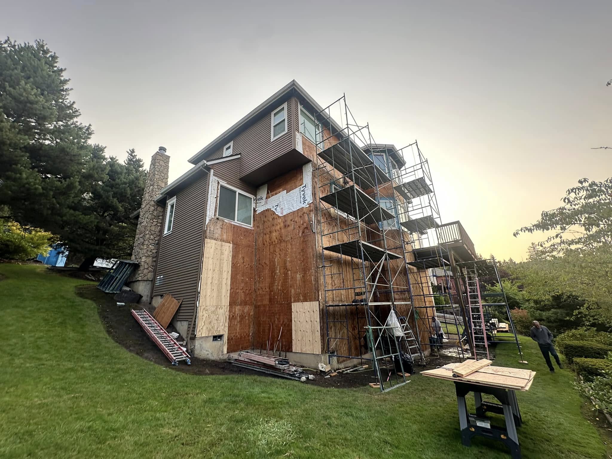 HardiePlank siding replacement in progress on a home in the Portland metro area