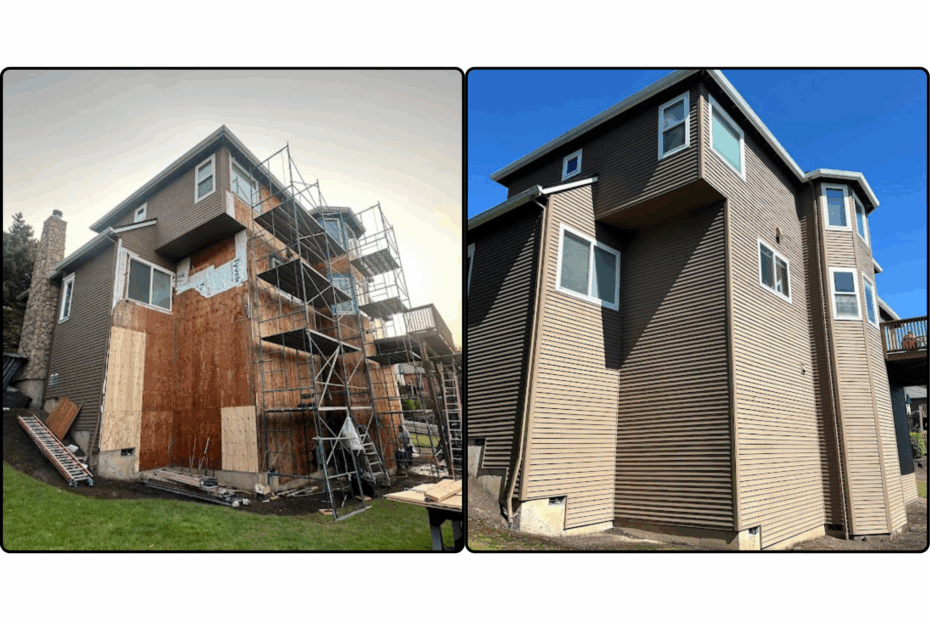 Before and after siding replacement by LADA Exteriors
